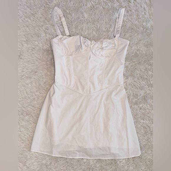 NWOT HOUSE OF CB Carlotta White Cotton Corset Mini Dress sz XL - Picture 4 of 9